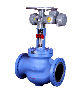 Large size control valve fitted with electric actuator (Auma)